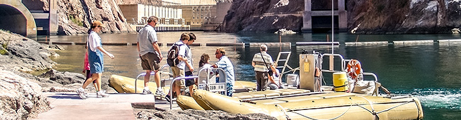 Preparing to float on the Colorado River