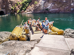 Loading the raft on the Colorado River