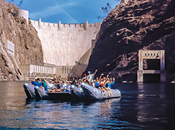 Floating on the Colorado River at the Hoover Dam base