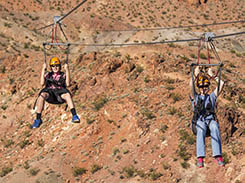 Fun going down the zipline