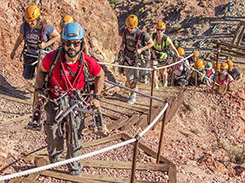 Hiking up to the zipline platform